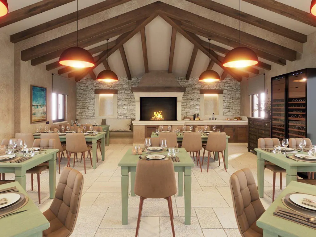 campsite-banki-green-istrian-village-restaurant-fireplace-dinner