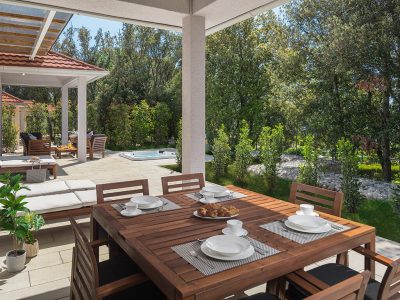 campsite-mon-perin-luxury-bay-villa-porto-bus-jacuzzi-exterior-breakfast