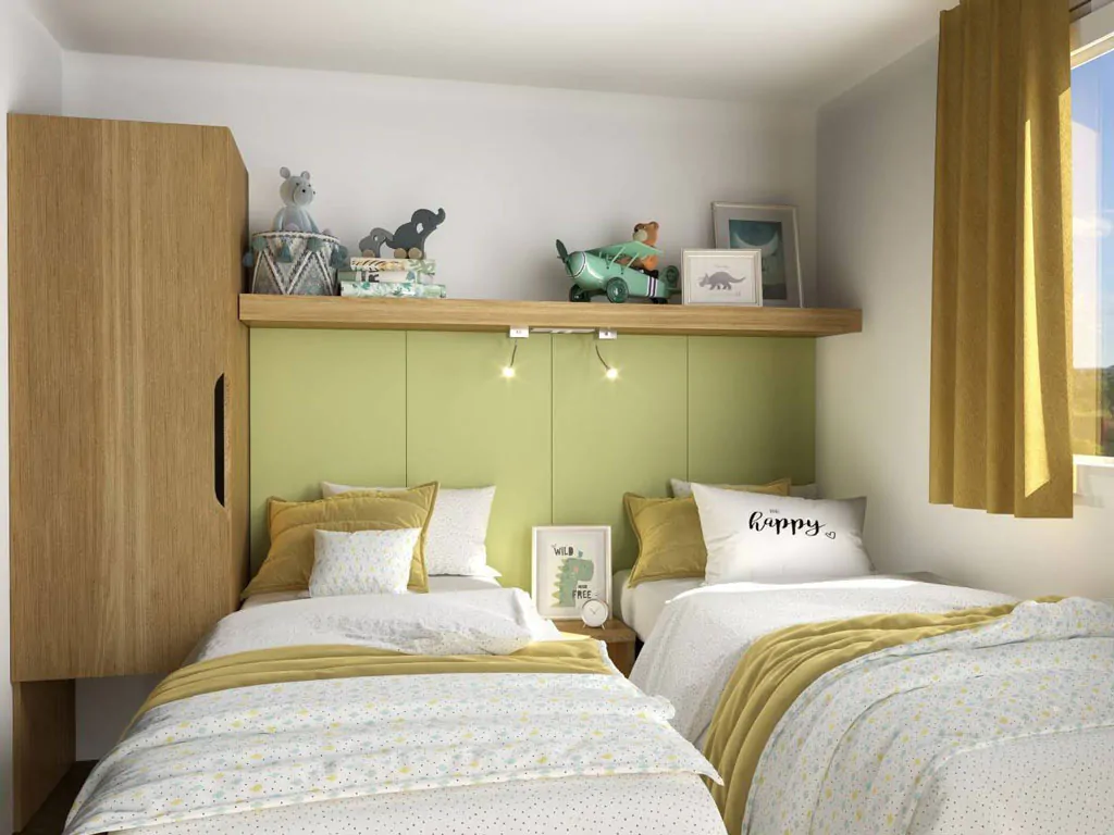 campsite-kozarica-mobile-home-premium-interior-bedroom-single-bed